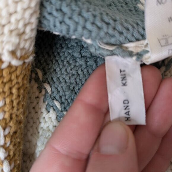 Jaeger Cotton Knit Geometric Made in Great Britain Sweater Size Large - Picture 9 of 11